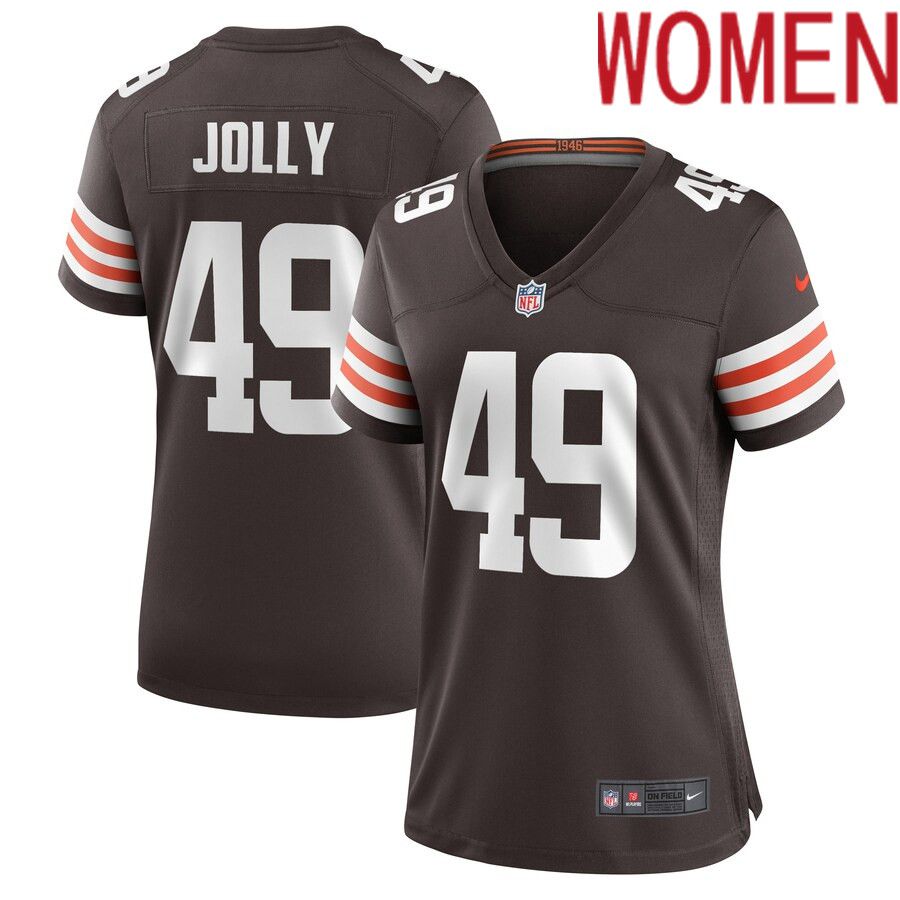 Women Cleveland Browns 49 Shaun Jolly Nike Brown Game Player NFL Jersey